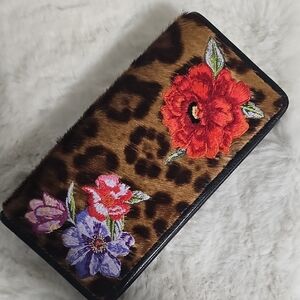 Brighton Uptown  Spots Rockmore Leopard Print Clutch with Floral Embroidery